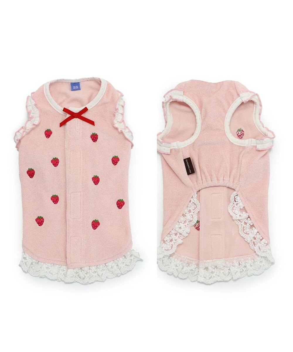 PET PARADISE ペットパラダイス サーモキープ 背中開き タンクトップ  《苺 刺繍》 小型犬 