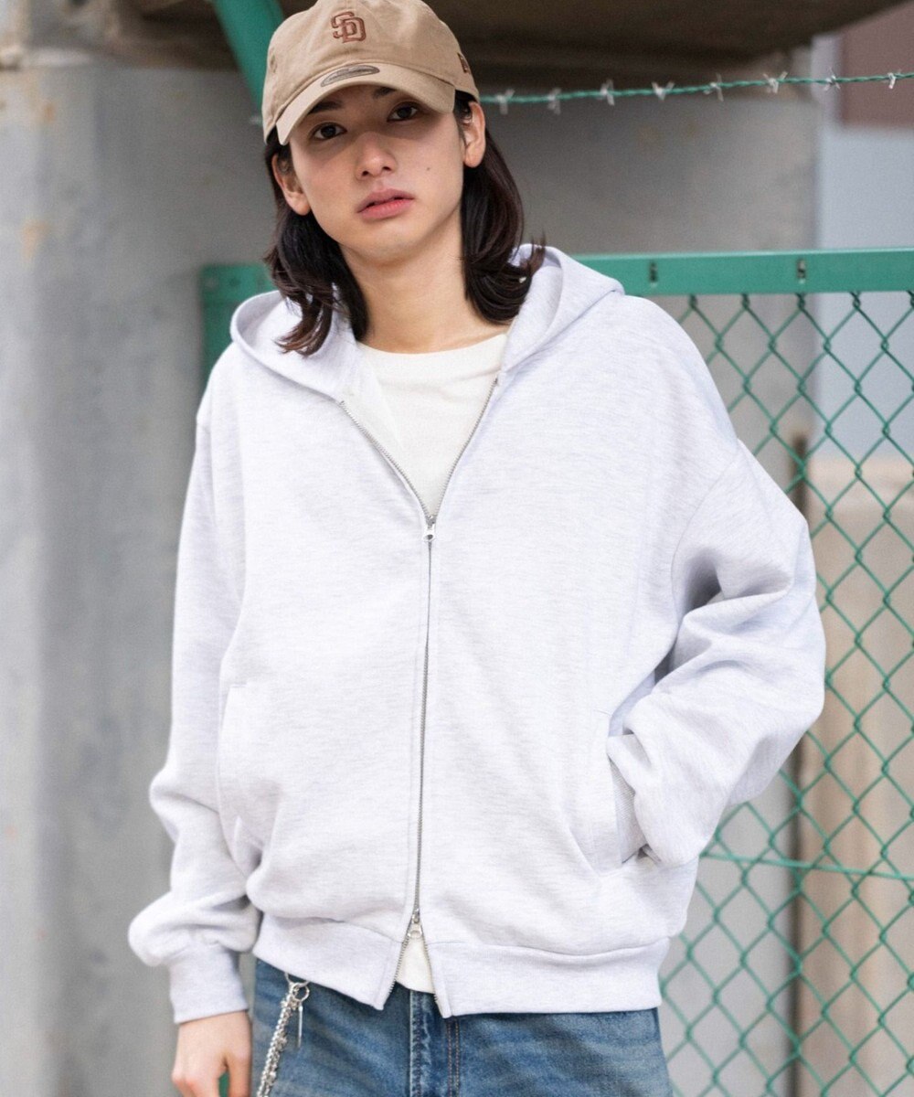 WEGO 【ユニセックス着用ITEM/SMLサイズ展開】ボンディングZIPパーカー 