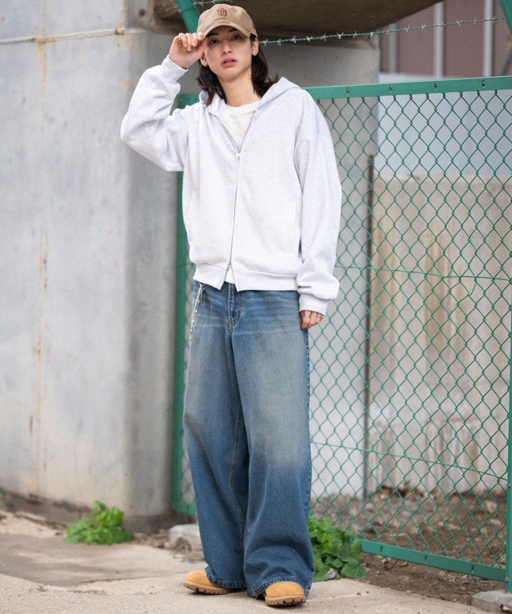 WEGO 【ユニセックス着用ITEM/SMLサイズ展開】ボンディングZIPパーカー 