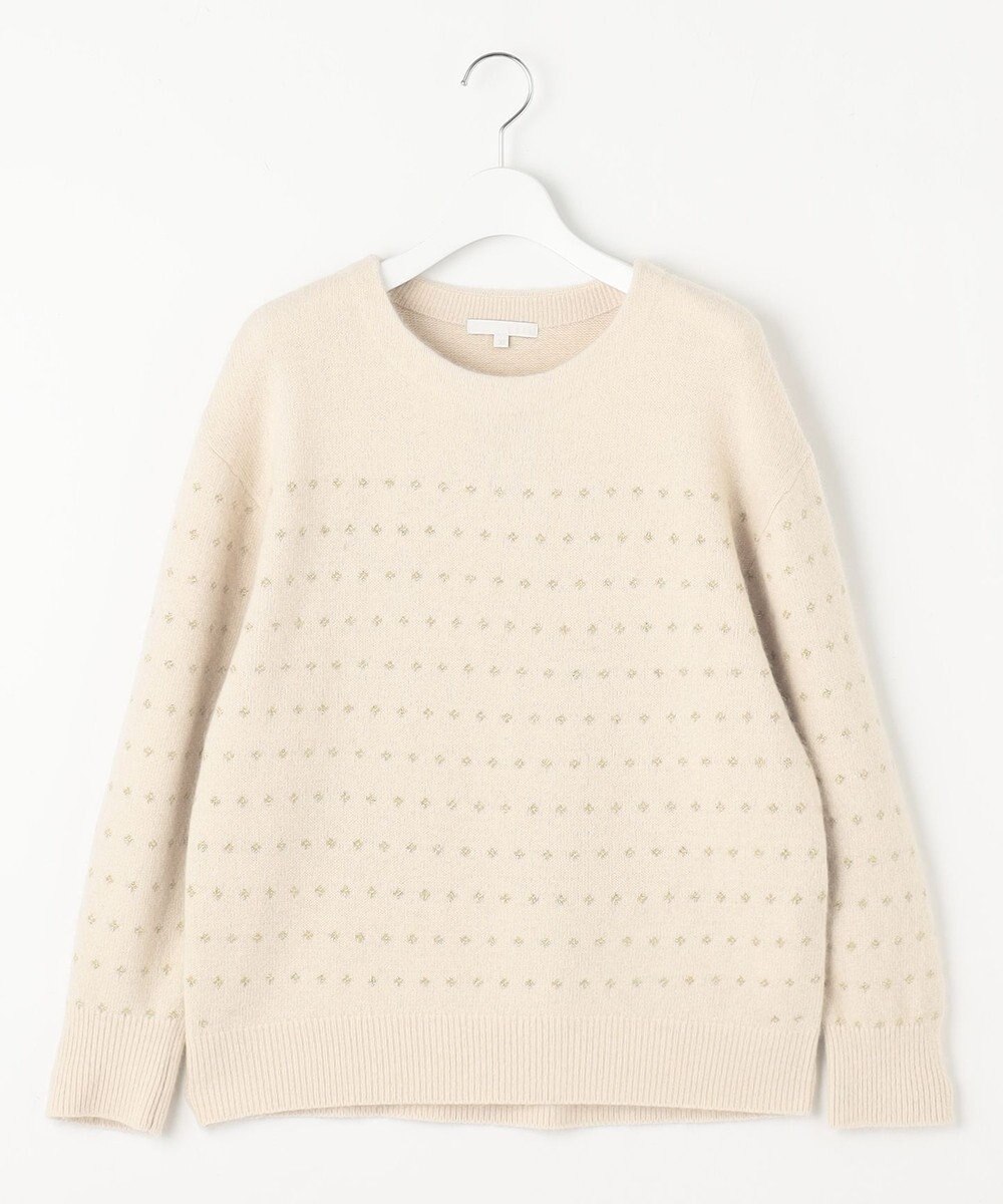 自由区 L ウールジャカードラメ ニット 