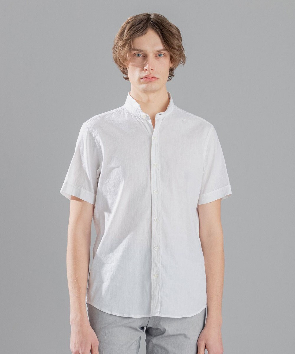 JOSEPH HOMME リネンストレッチブロード ウィングカラー半袖シャツ 