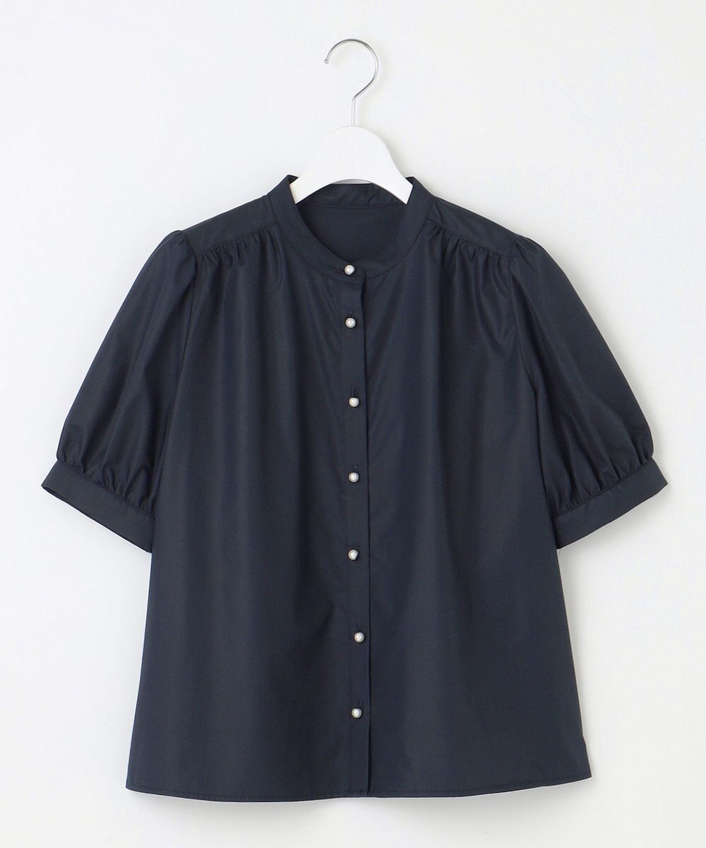 Feroux 【洗える】バンドカラーパールボタン ブラウス 