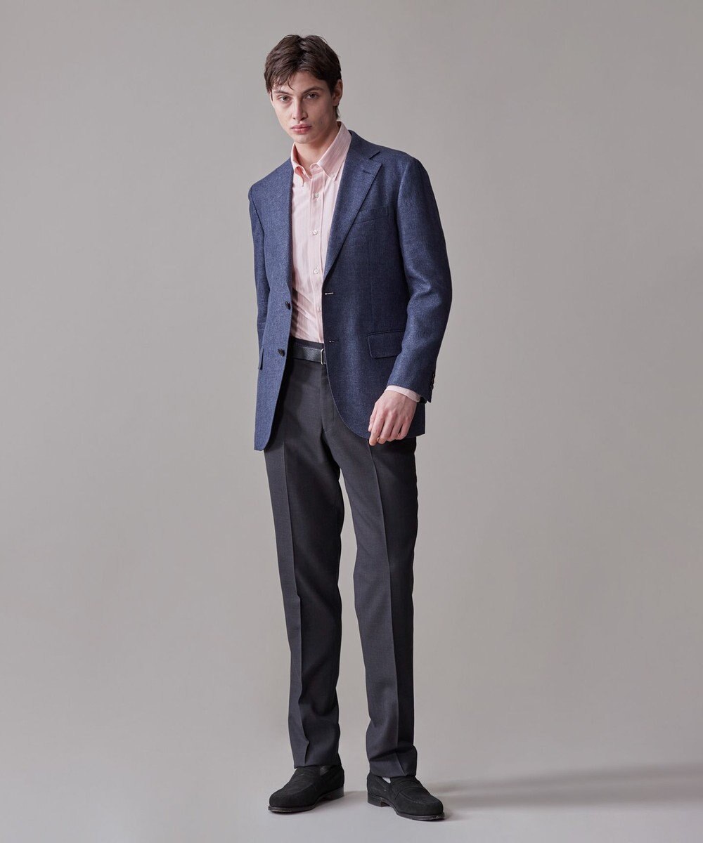 J.PRESS MEN 【Peppin Merino Comfort】【ウォッシャブル可 / 折り目加工】バーズアイ スラックス / ノータック 