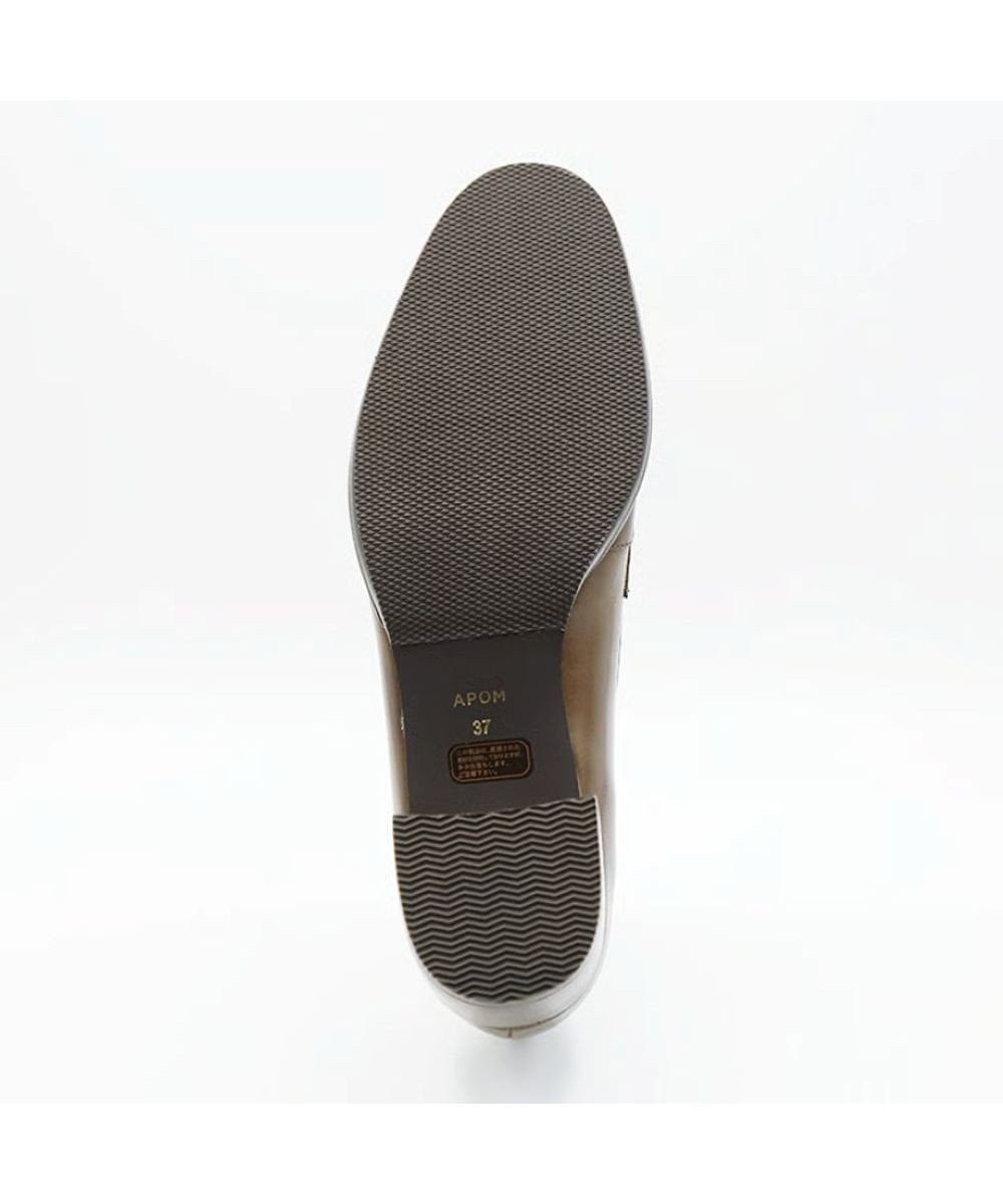APOM イタリアンレザー ブロックヒールビットローファー45 