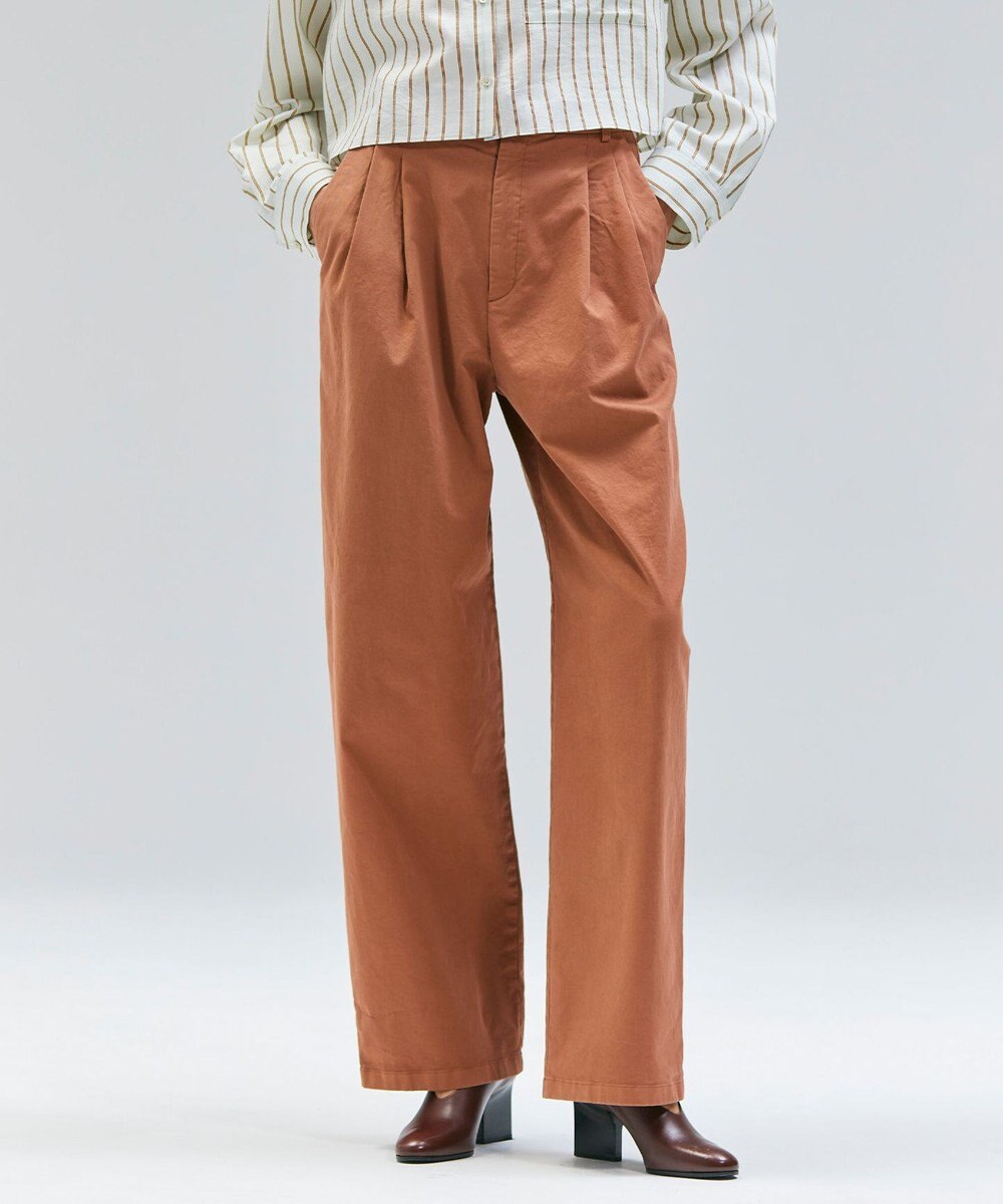 BEIGE， 【洗える・Oggi 11月号掲載】HAMLIN / コットンストレッチ2タックワイドパンツ 