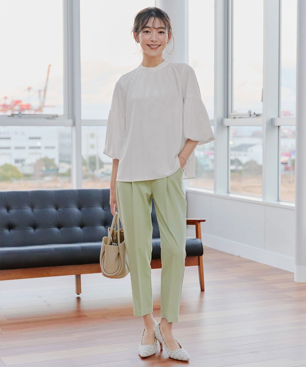 Tiaclasse 【小倉優子さん着用・洗える】カラーテーパードパンツ 