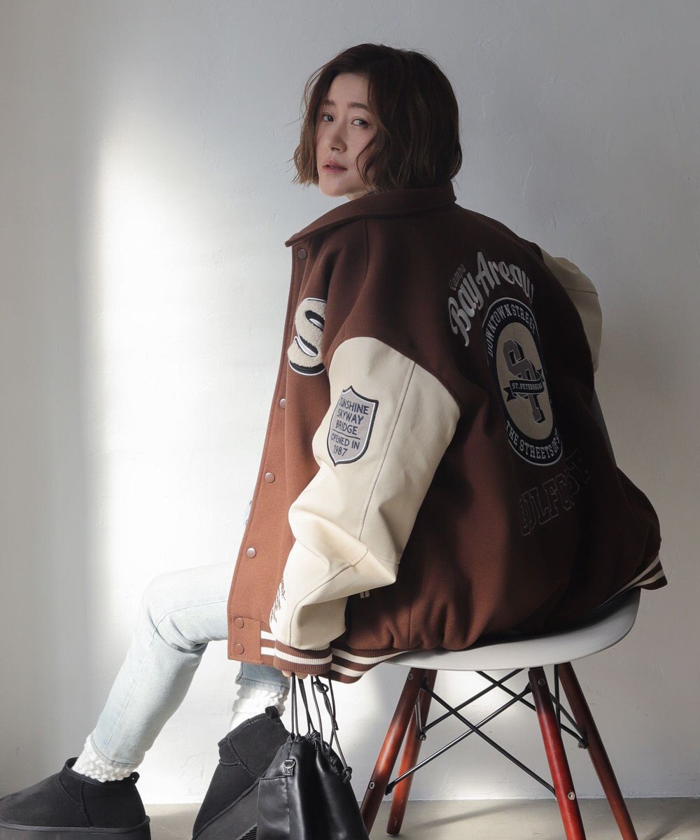 WEGO 【25年秋冬新作/ユニセックス着用ITEM/SMLサイズ展開】メルトンワッペンスタジャン 