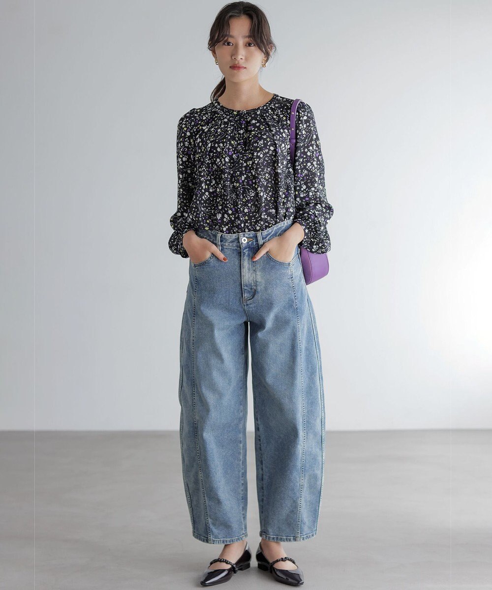 組曲 L 【加藤ローサさん着用】ライトデニムカーブパンツ 