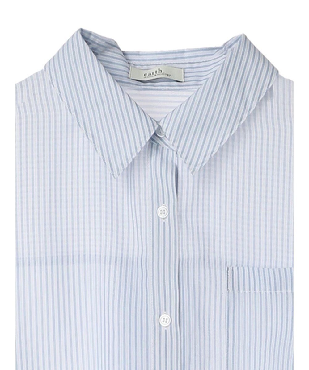 earth music&ecology 袖スリットリボンロングシャツ 