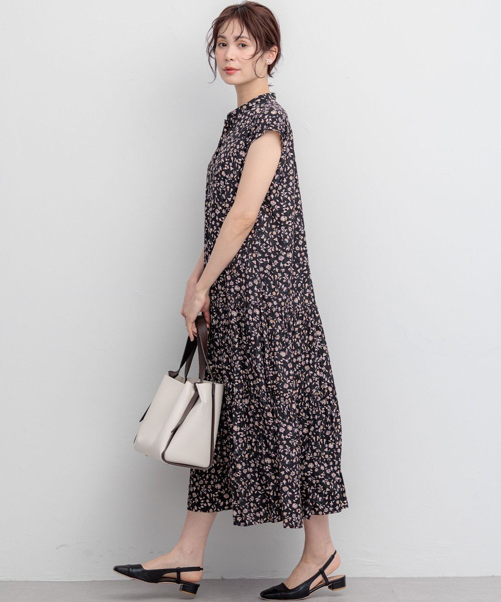 組曲 L 【WEB限定】ギャザーライトデシン ティアードワンピース 