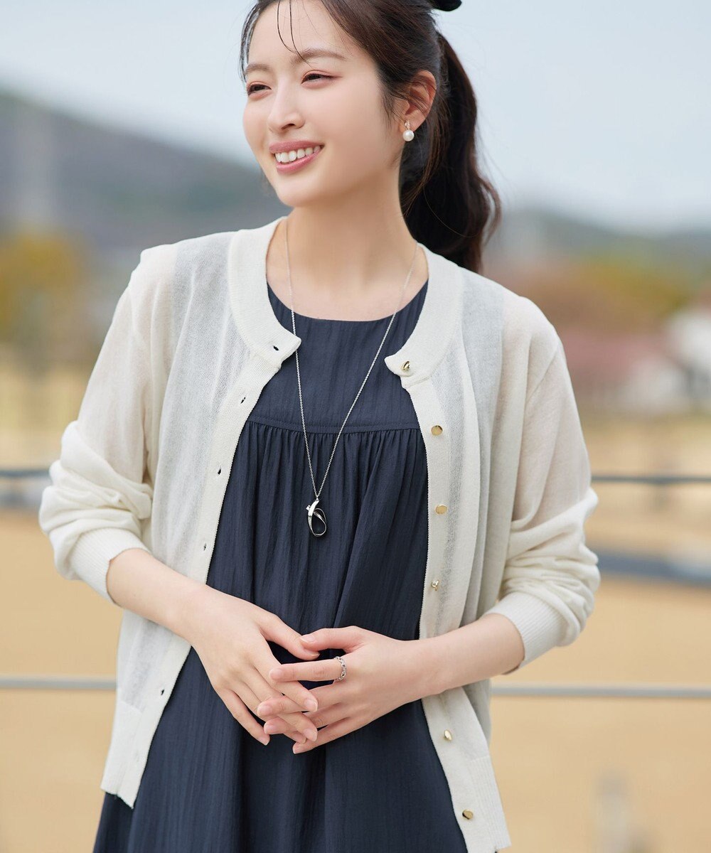 Tiaclasse 麻タッチカーディガン 