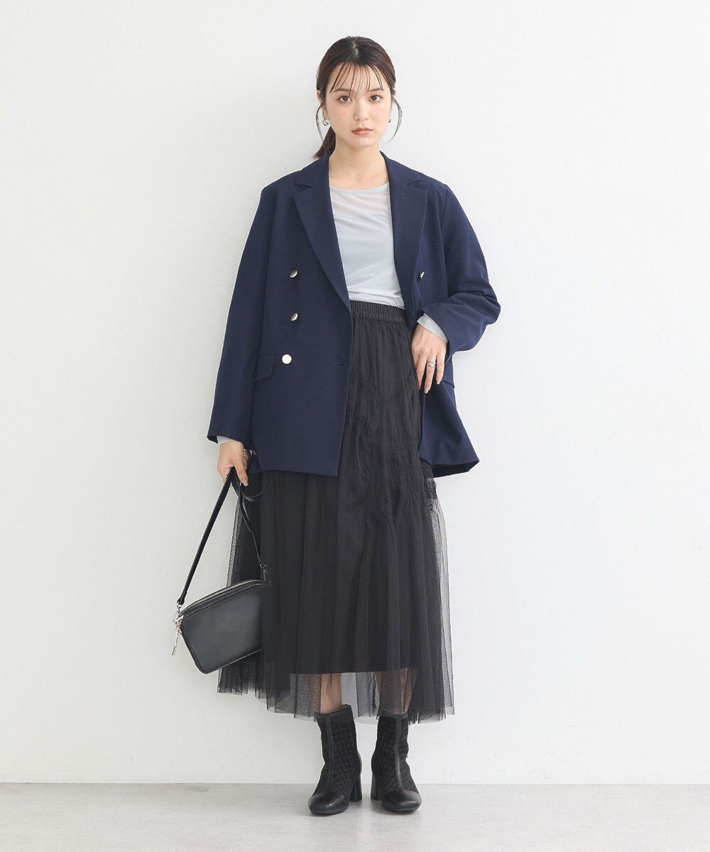 earth music&ecology シャーリングギャザーチュールスカート 