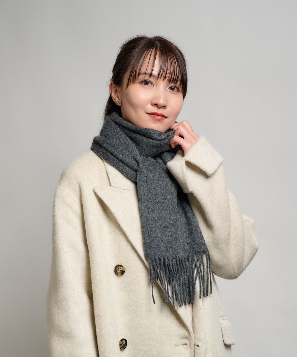 MOONBAT プラスムーンバット (+moonbat) カシミヤ100％無地マフラー 洗える 190㎝×30㎝ 