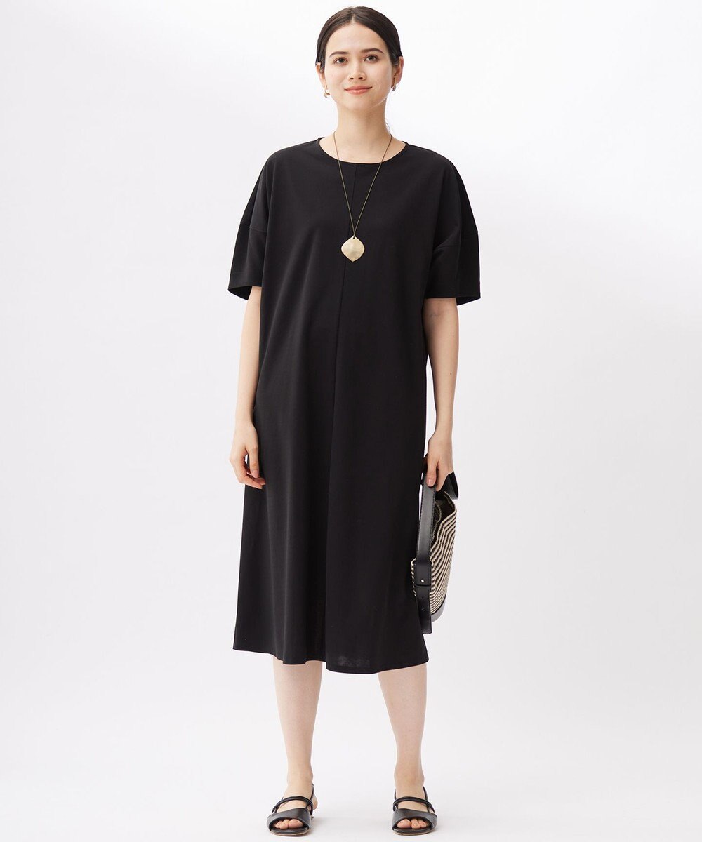 自由区 S 【接触冷感・UVカット・吸水速乾・抗菌防臭・洗える】ハイカウントモクロディ ワンピース 