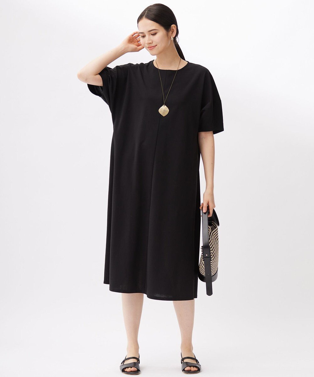 自由区 S 【接触冷感・UVカット・吸水速乾・抗菌防臭・洗える】ハイカウントモクロディ ワンピース 