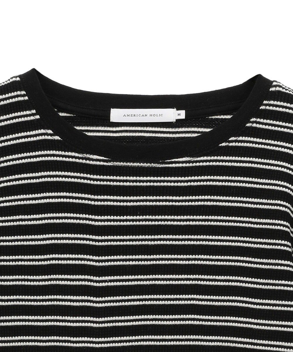 AMERICAN HOLIC ショルダーギャザーワッフルプルオーバー 