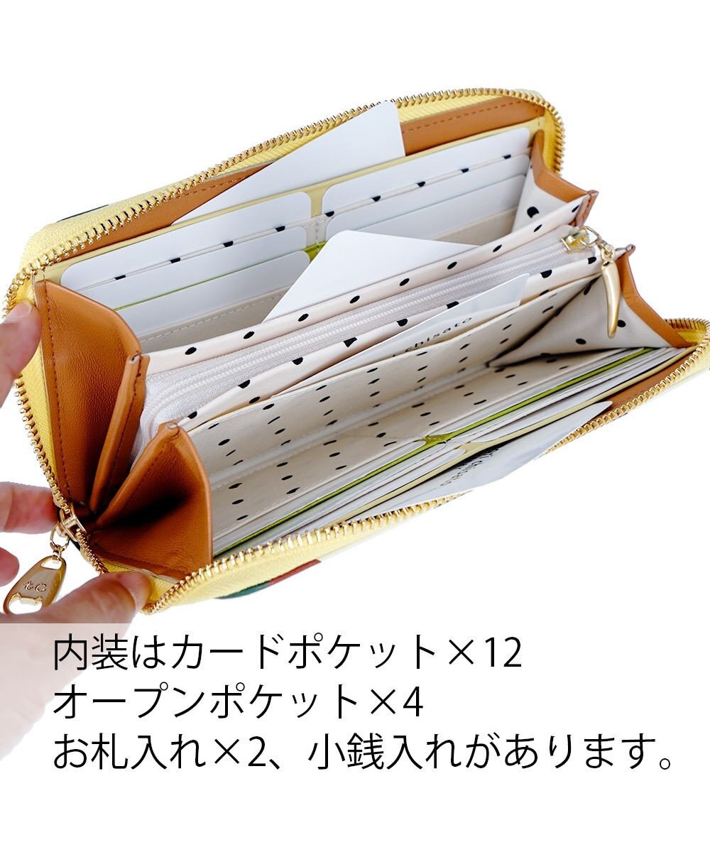 tsumori chisato CARRY くもネコチェック 財布 ラウンドファスナー長財布 