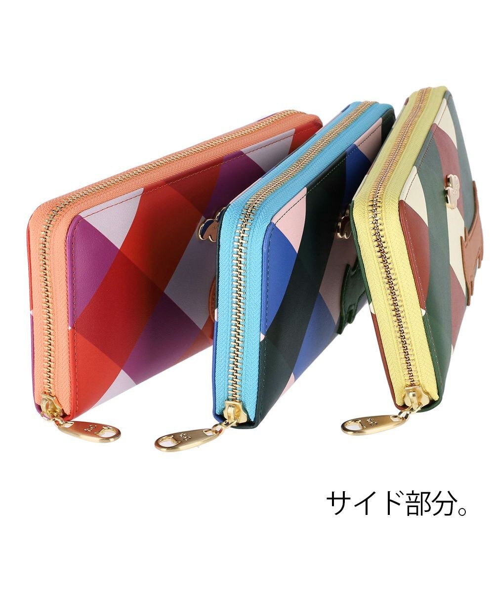 tsumori chisato CARRY くもネコチェック 財布 ラウンドファスナー長財布 
