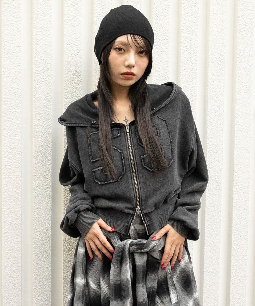 WEGO ファーフードショートZIPパーカー 