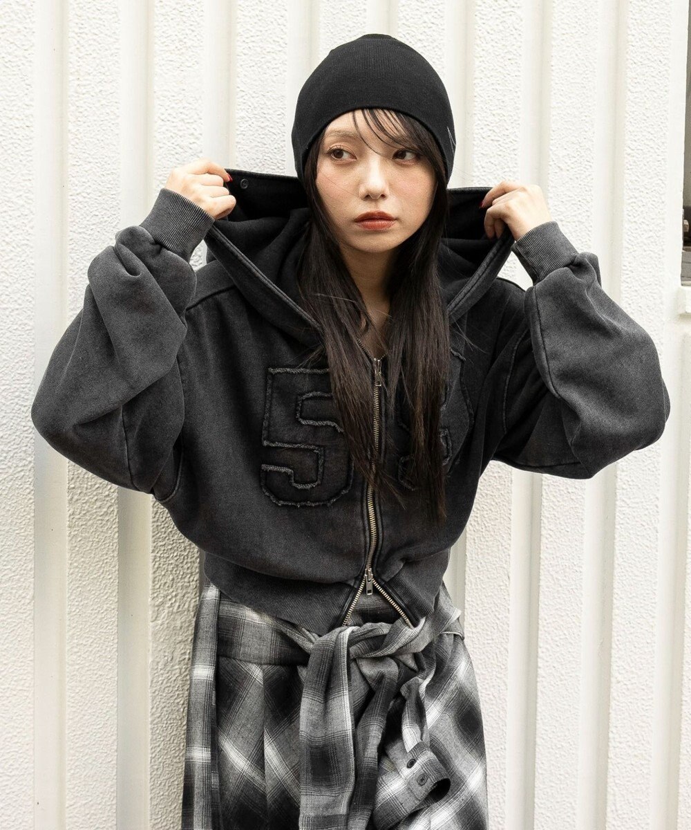 WEGO ファーフードショートZIPパーカー 