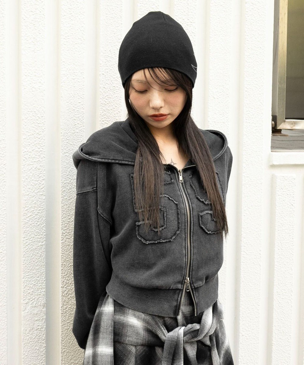 WEGO ファーフードショートZIPパーカー 