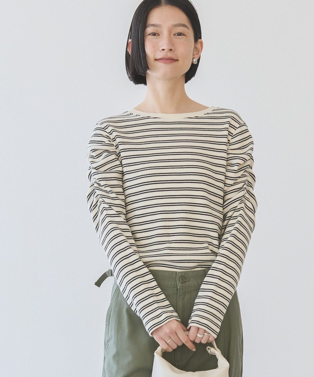 AMERICAN HOLIC ショルダーギャザーワッフルプルオーバー 