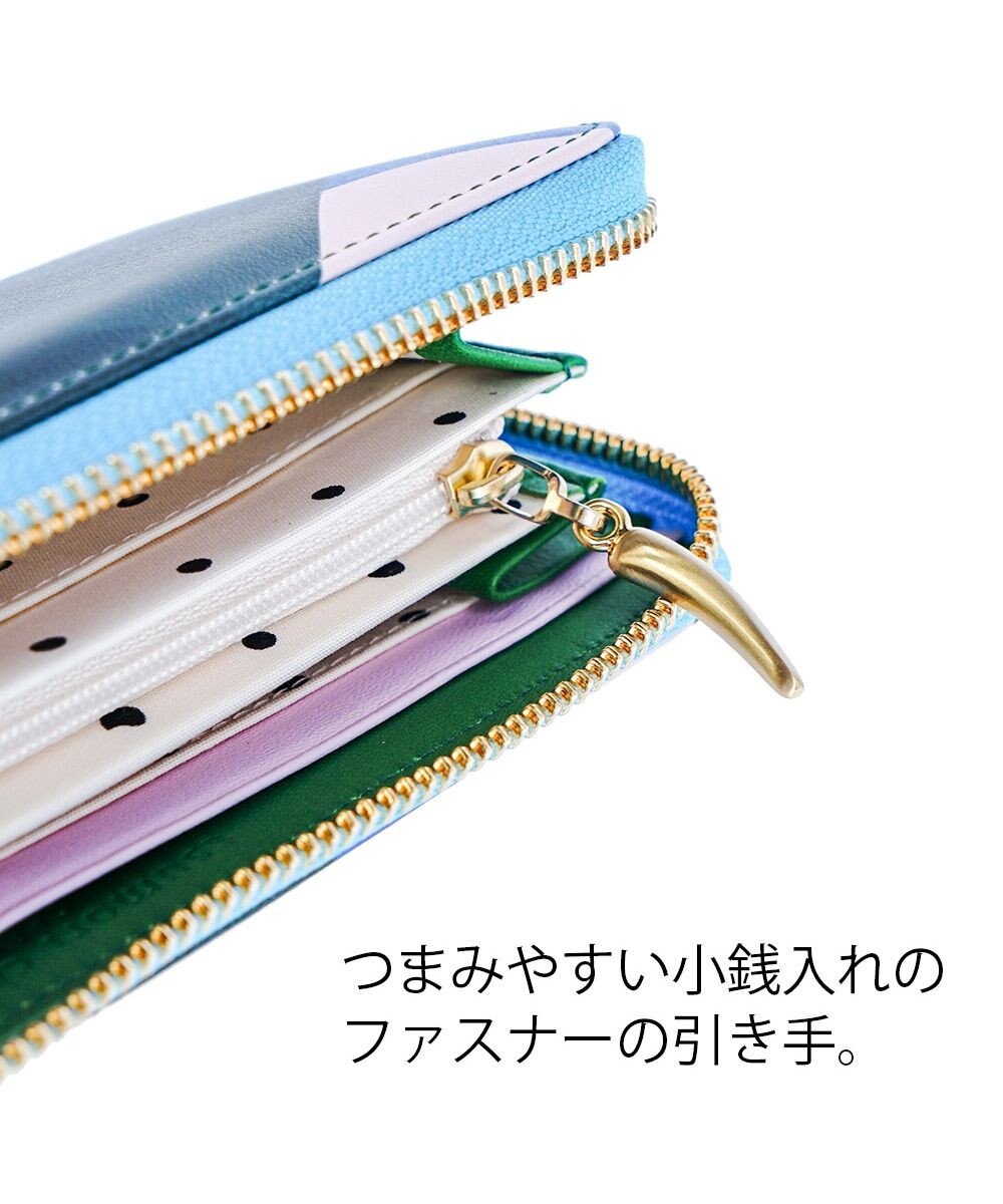 tsumori chisato CARRY くもネコチェック 財布 ラウンドファスナー長財布 