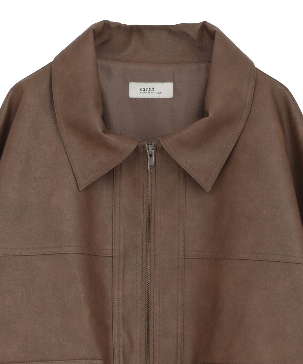 earth music&ecology フェイクレザージップジャケット 
