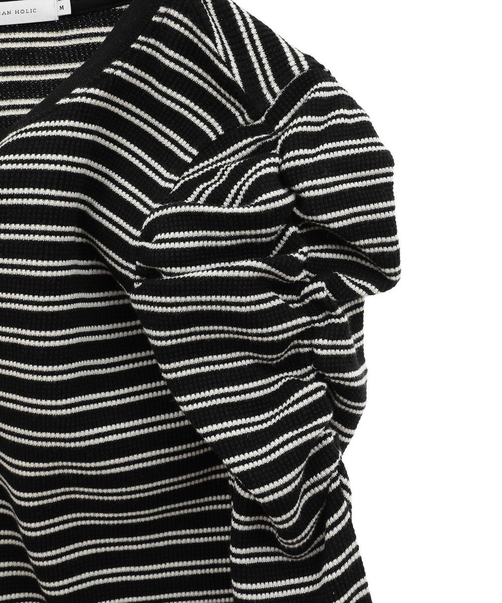 AMERICAN HOLIC ショルダーギャザーワッフルプルオーバー 