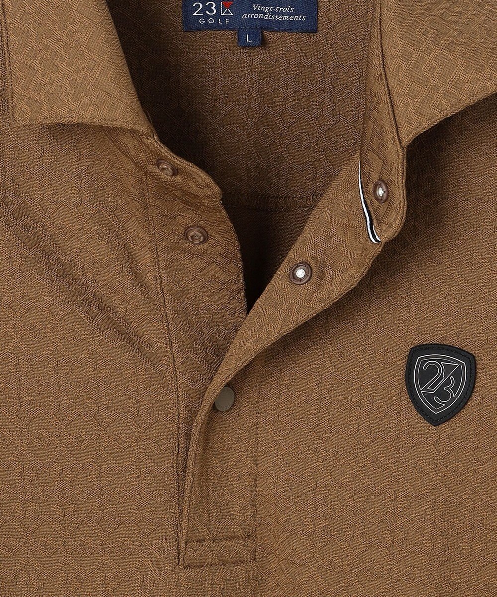 23区GOLF 【MEN】モノグラムジャガード長袖ポロシャツ 