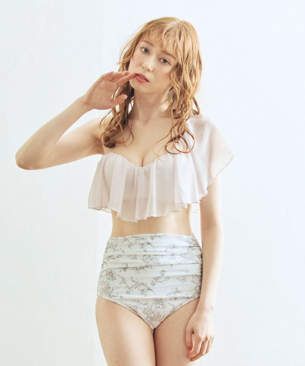 San-ai Resort（三愛水着楽園） 【2025年新作】軽い着け心地でしっかり盛れる【楽盛り水着】　ワンショルフリルワイヤービキニ　9M【San-ai Resort（サンアイリゾート）】 