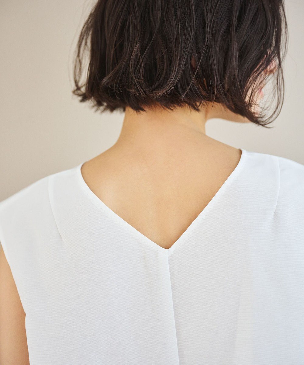 #Newans 【金子綾さんインスタライブご紹介アイテム】〈小柄さんにお勧め〉フリルヘムジレブラウス 