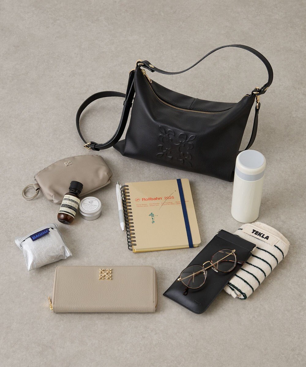 russet エンボスモノグラム ソフトレザーショルダーバッグ(CE-1547) 