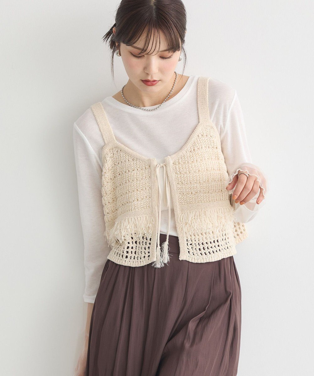 earth music&ecology フリンジニットビスチェ 