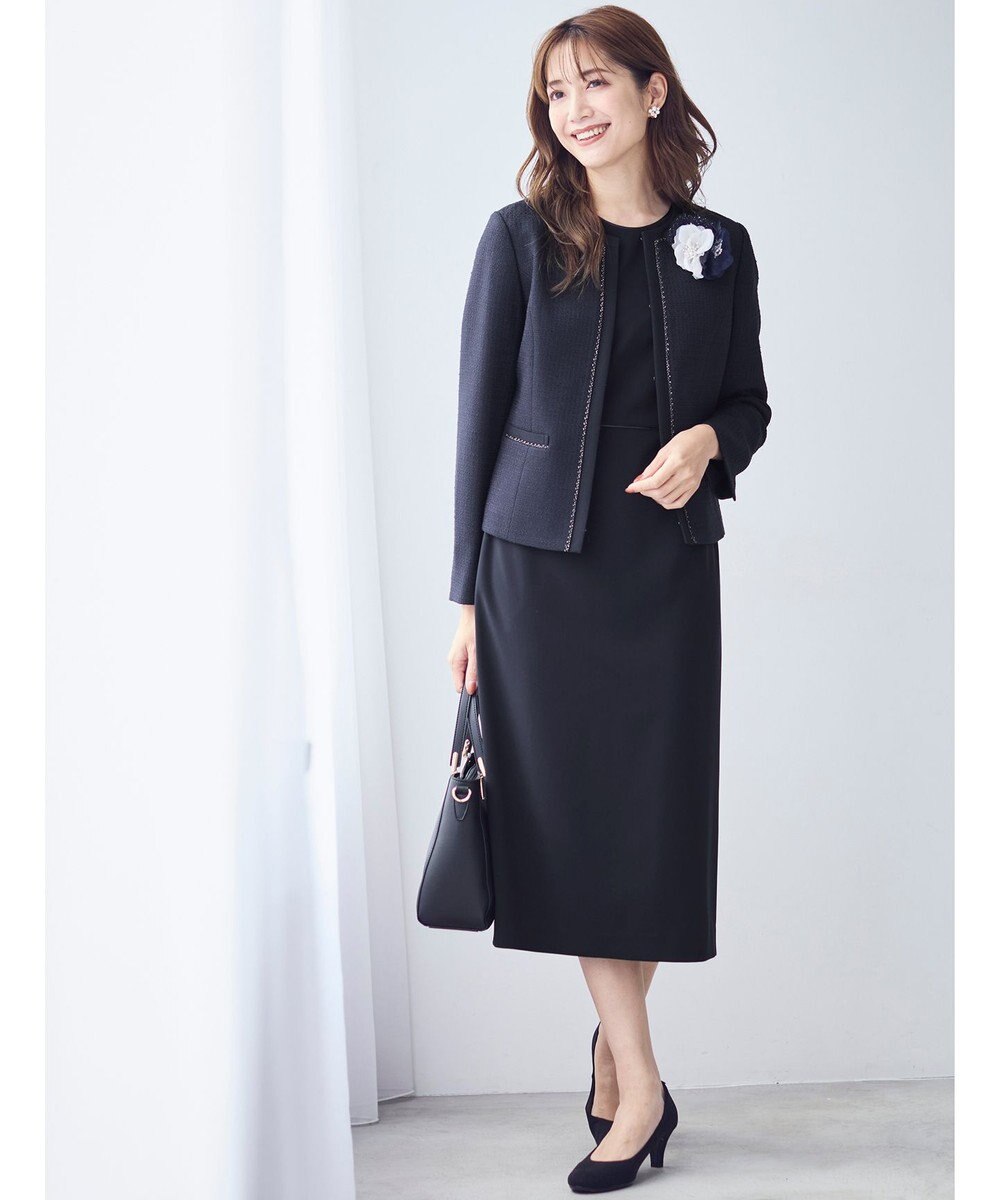 ANY SIS L 【洗える】セレモニーダブルクロス ワンピース 