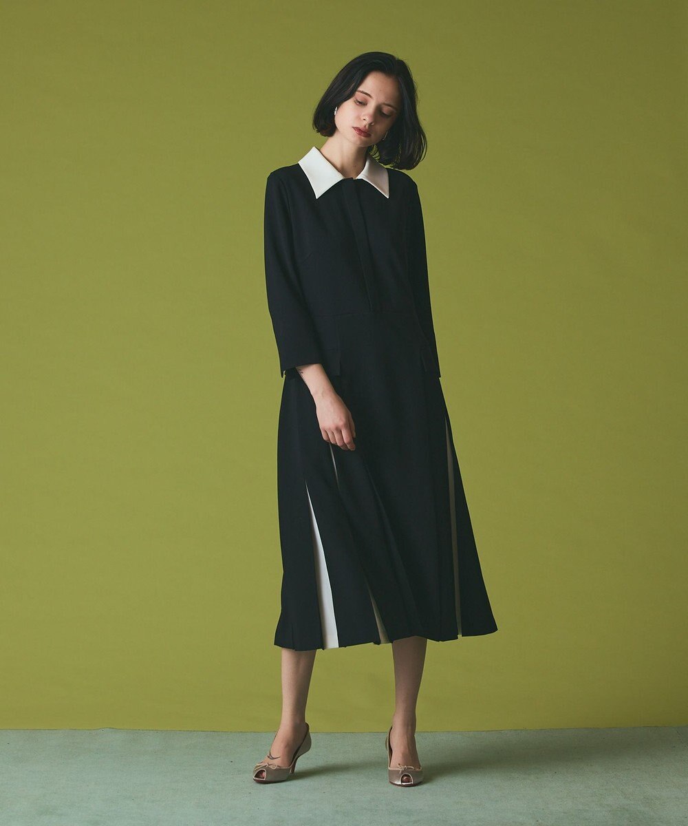 GRACE CONTINENTAL クレリックバイカラーワンピース 