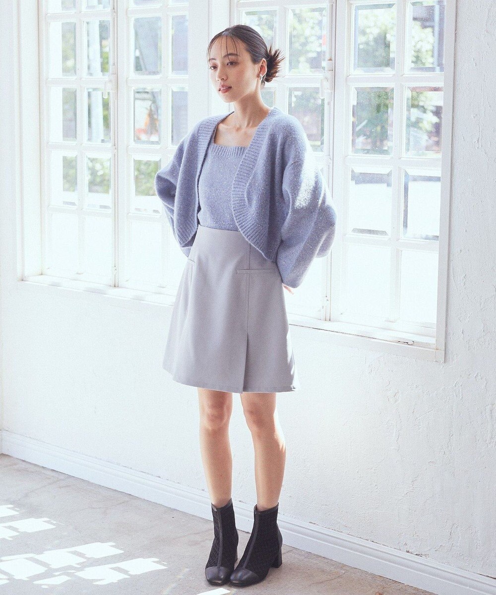 earth music&ecology ＳＥＴ２点スパンコールニットボレロ×タンク 