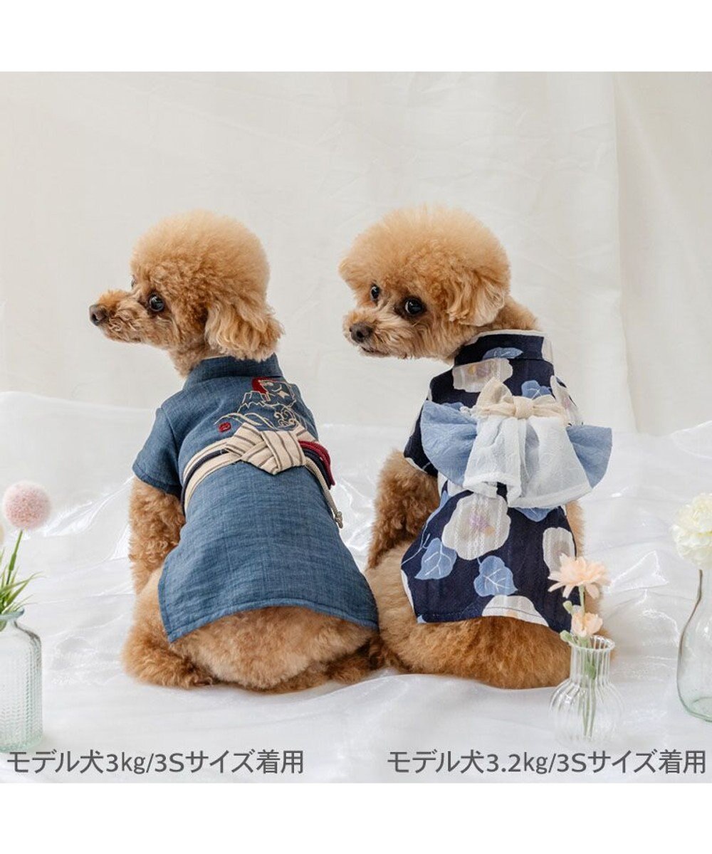 PET PARADISE ペットパラダイス 椿柄 浴衣 紺 小型犬 
