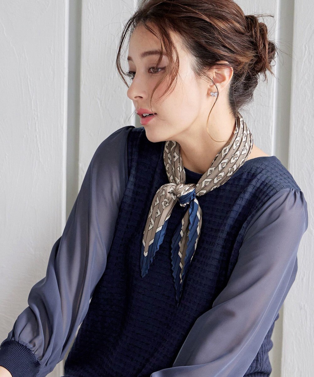 Tiaclasse 【選べる柄タイプ】プリーツスカーフ 