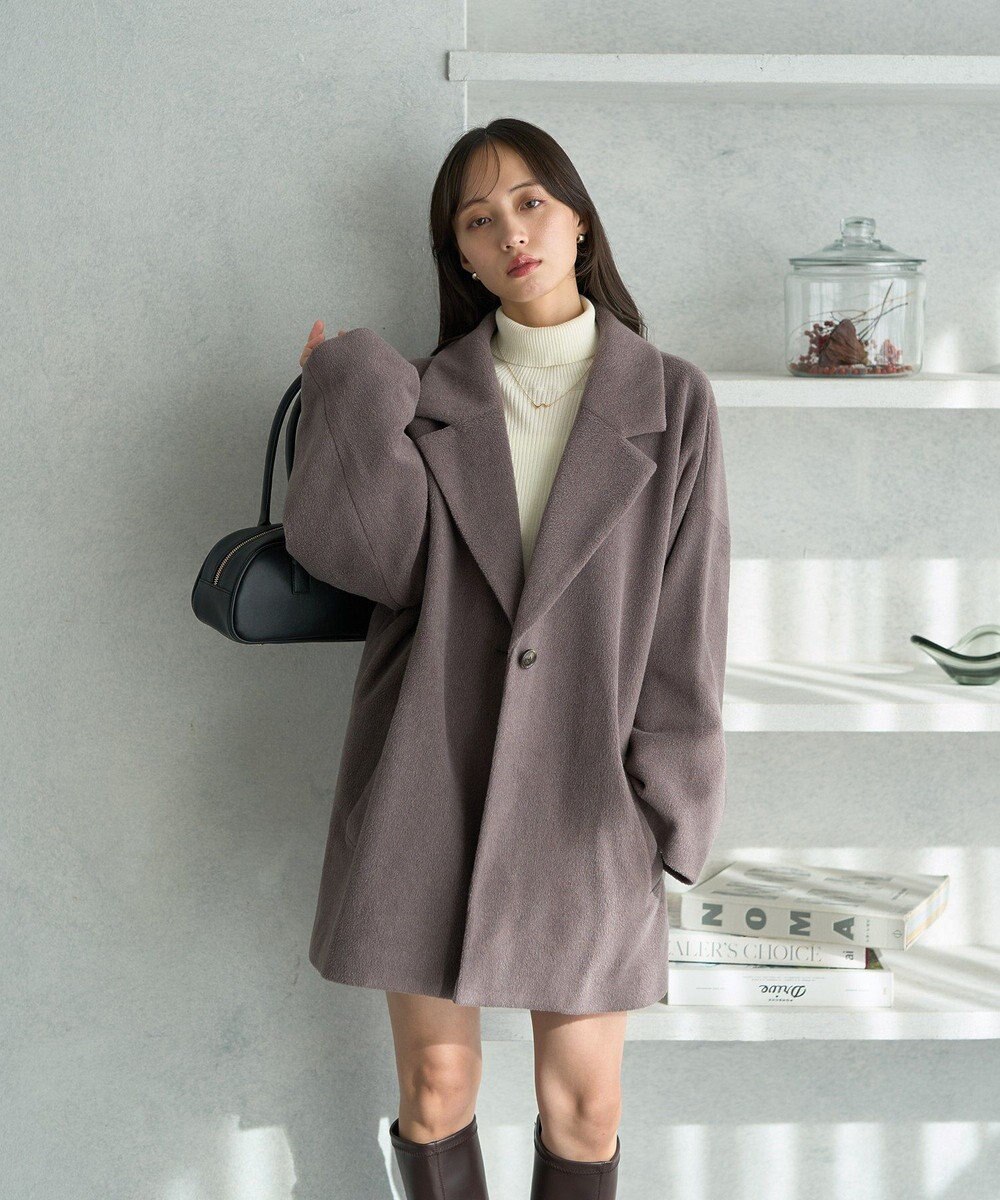 earth music&ecology オーバーテーラードジャケット　シャギー 