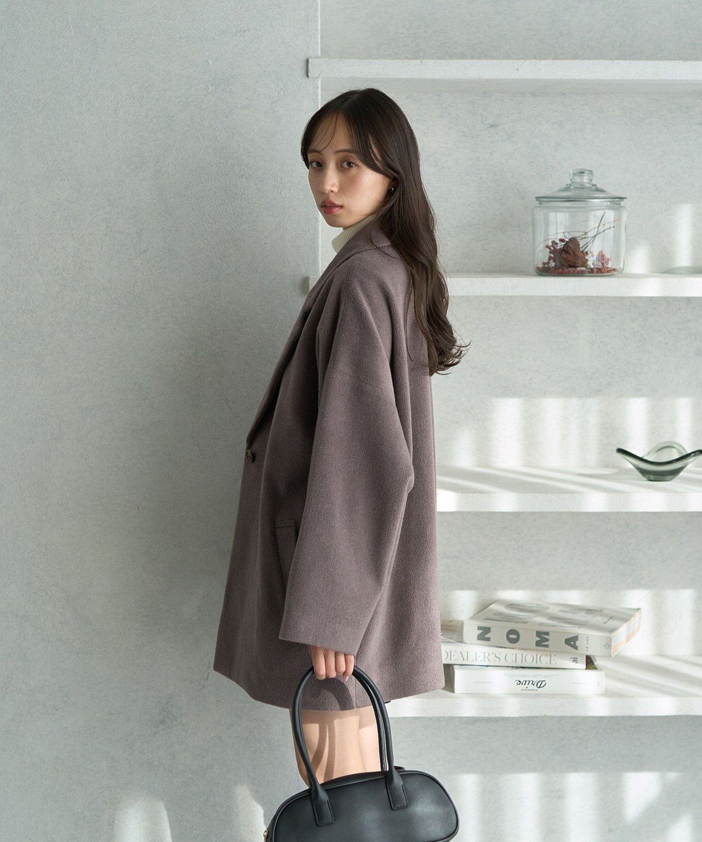 earth music&ecology オーバーテーラードジャケット　シャギー 