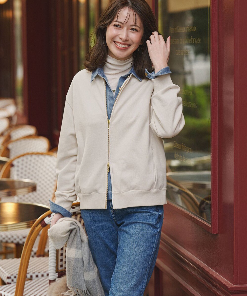 23区 【WEB＆一部店舗限定】クリアコットンテリー ダブルジップ ブルゾン 