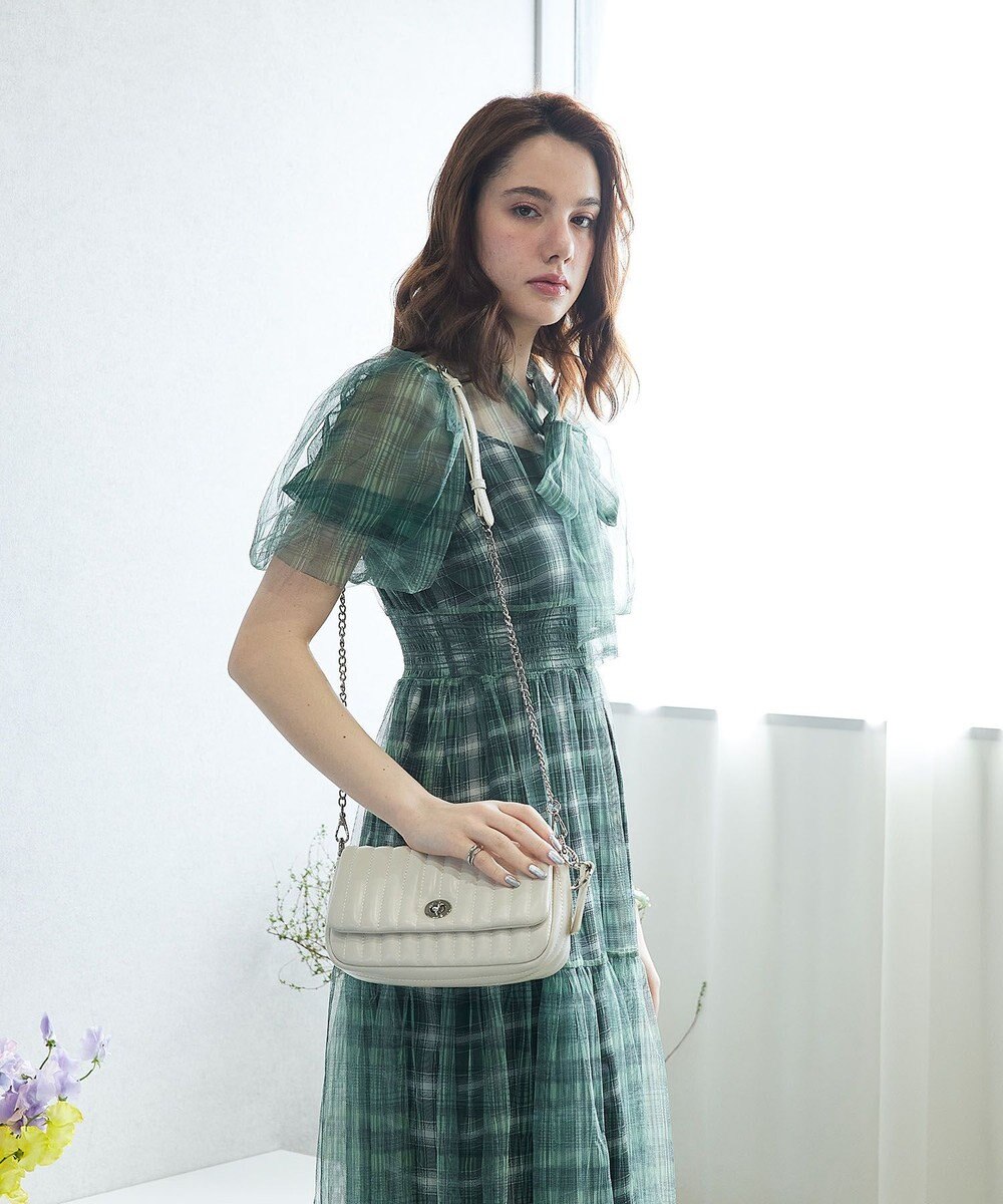 style code 【MERCURYDUO/マーキュリーデュオ】ストライプキルティング　フラップショルダーバッグ 