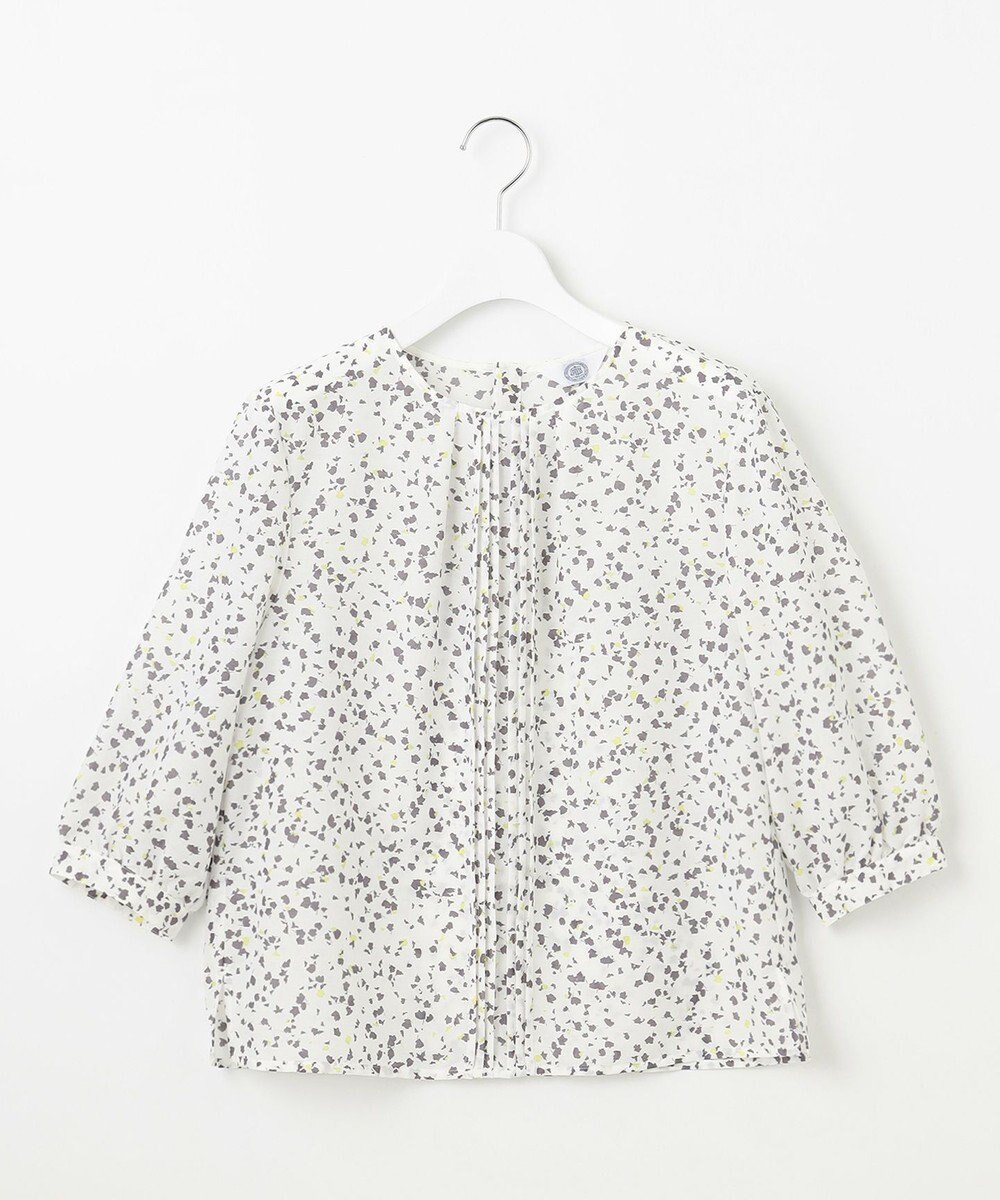 J.PRESS LADIES 【洗える】スパンローンフラワープリント クルーネック ブラウス 