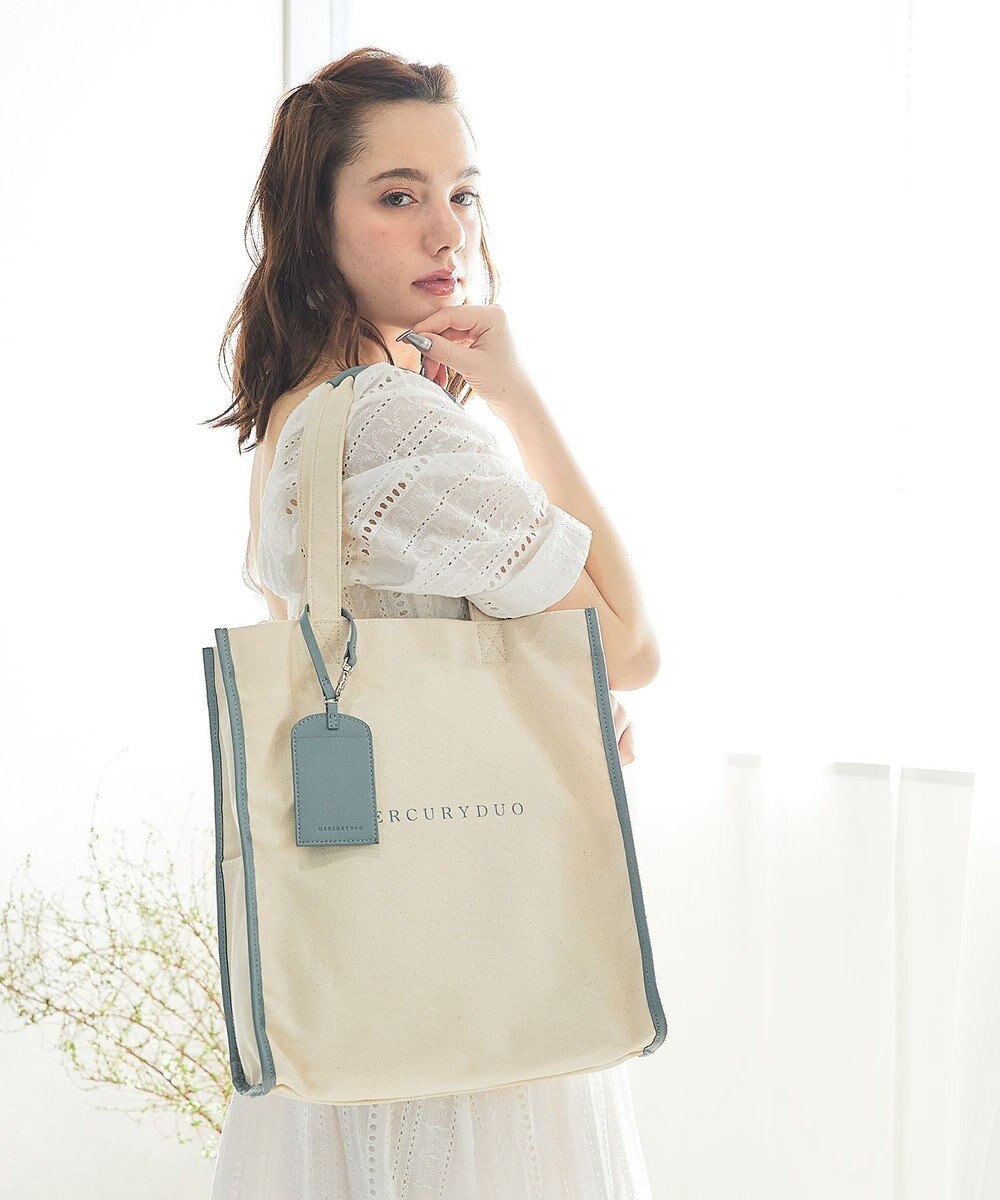 style code 【MERCURYDUO/マーキュリーデュオ】カードケース付　キャンバストートバッグ 推し活バッグ 