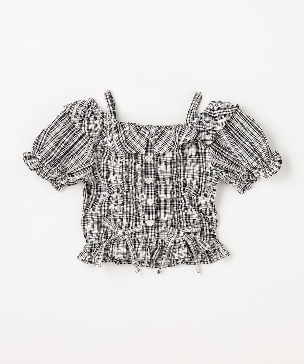 ANY KIDS 【洗濯機可能】2WAY チェックブラウス 