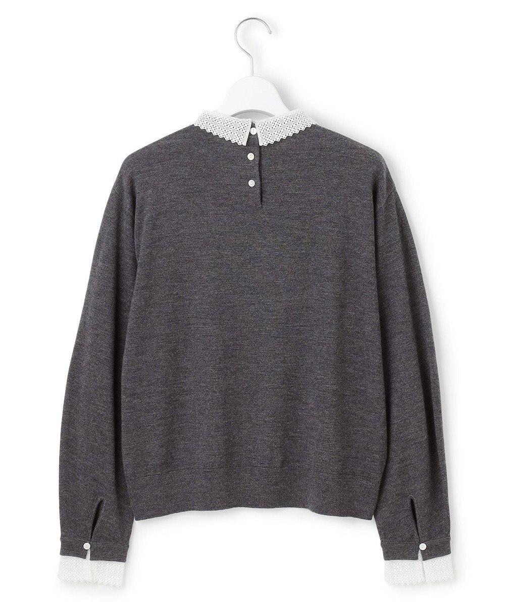 23区 【CLASSY.掲載/洗える】エンブロイダリー ジオメトリックレースコンビ ニット 