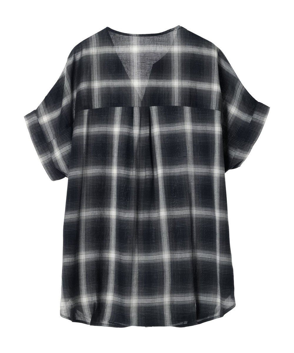 Green Parks リネンレーヨン前立てブラウス 