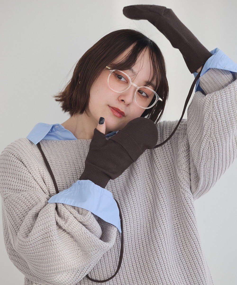 earth music&ecology チャーム付きニットミトン 