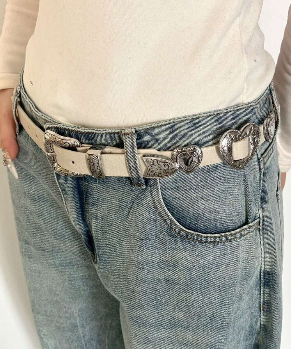 WEGO Lハートコンチョデザインベルト 